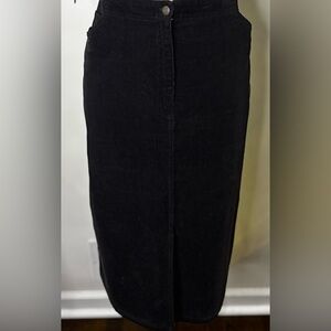 Chic Black Corduroy Skirt